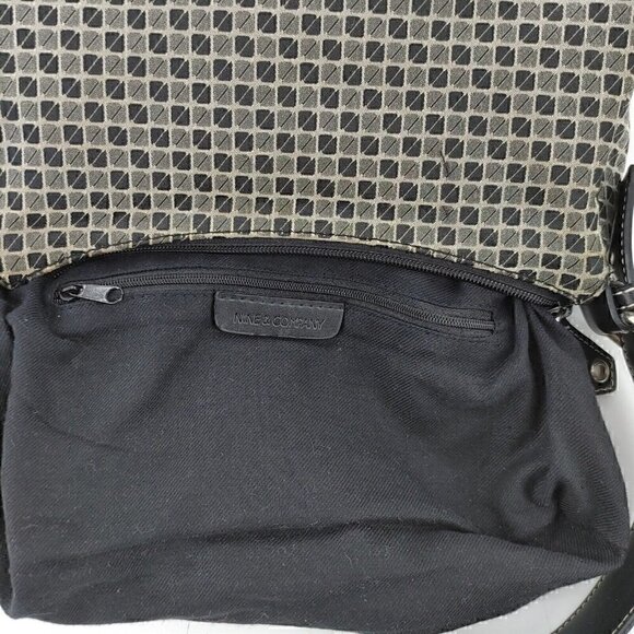 NINE & COMPANY Fabric and Faux Leather Small Shoulder Bag Y2K Retro - Picture 9 of 10